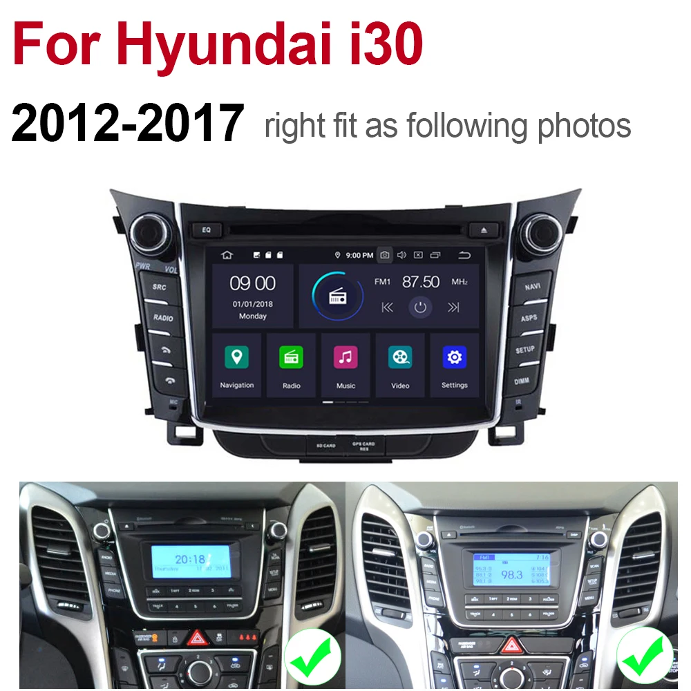 ZaiXi 4 ГБ android 9 0 автомобильный dvd плеер для Hyundai i30 2012 ~ 2017 Мультимедиа GPS навигация