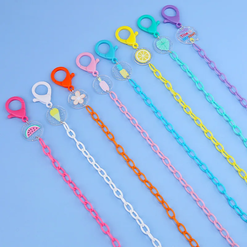 

Цветные акриловые шнурки для очков, прозрачные веревки для очков с цепочкой, для детей и взрослых, шейные очки, шнур для студентов
