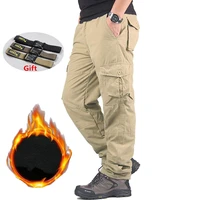 mens winter warm thick pants double layer fleece military army camouflage tactical cotton long trouser male baggy cargo pants