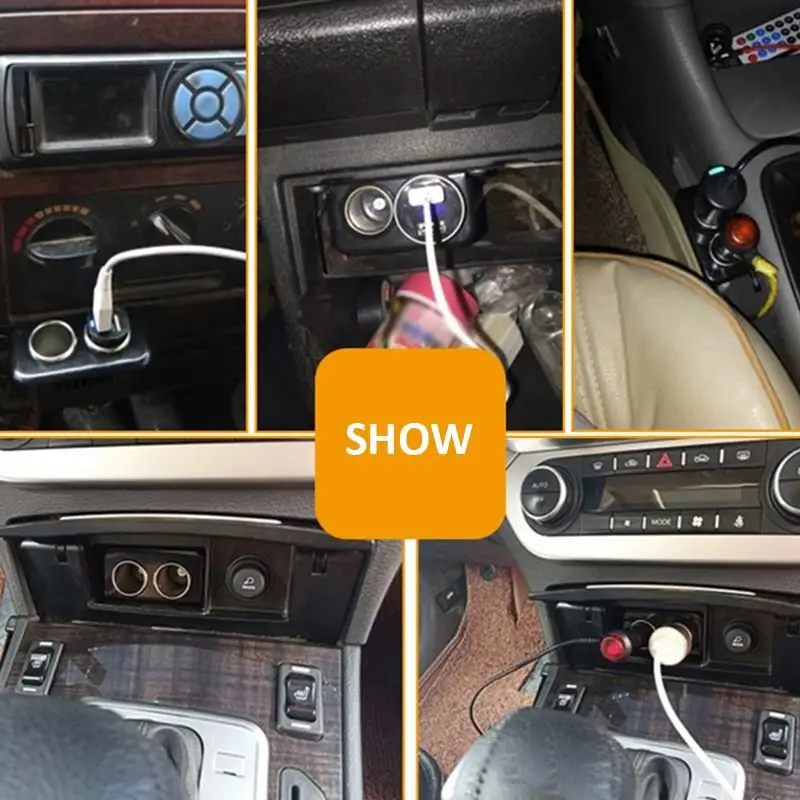 29 см 12 V/24 V Max 150 вт DIY двойное отверстие розетка для автомобильного прикуривателя с