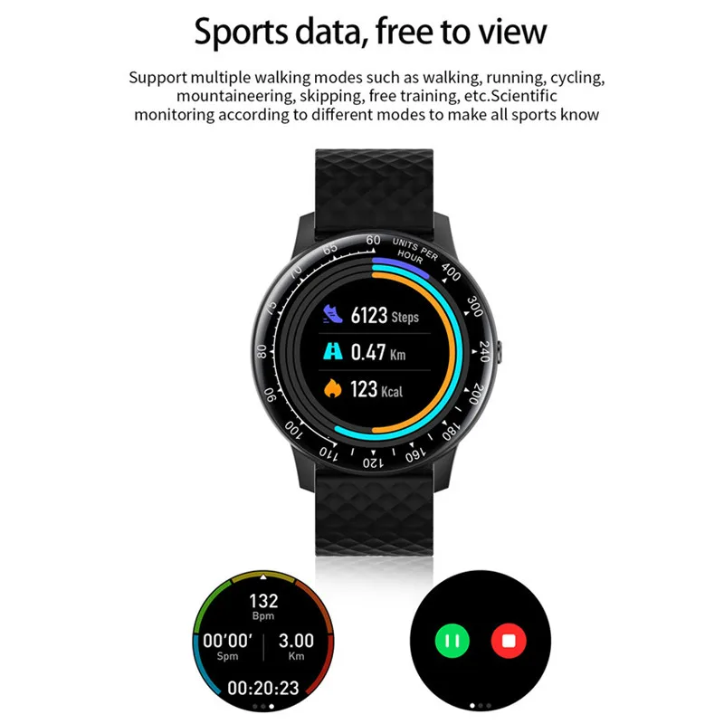 

Watechgy H30 Smart Watch 2020 For Men DIY Watch Face IP68 Waterproof Heart Rate Monitor Bracelet For Android Iphone Smartwatch