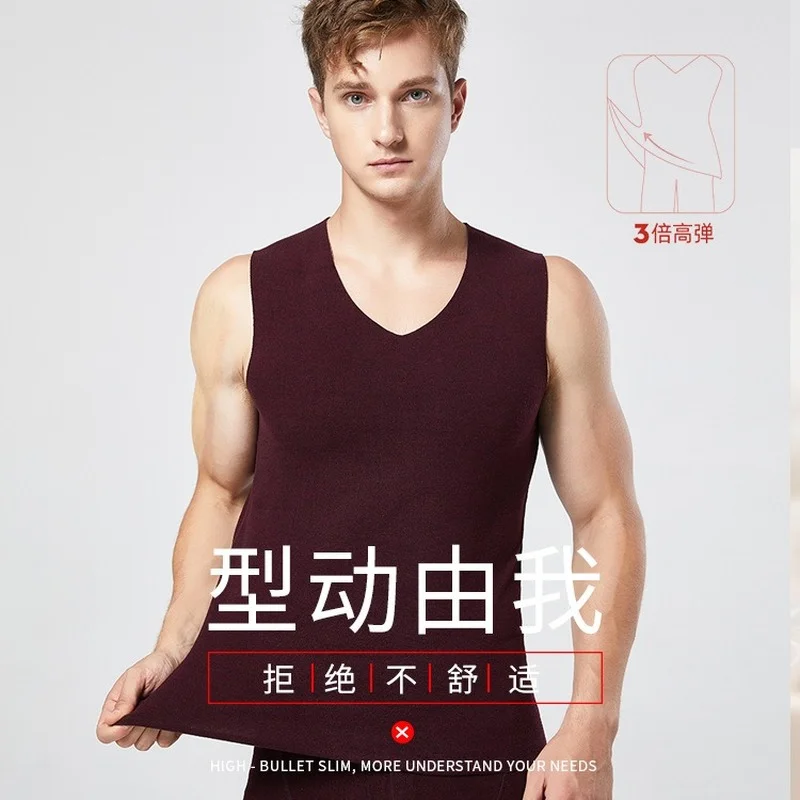 Зимнее термобелье топы Мужской двухсторонний флисовый Шелковый и бархатный