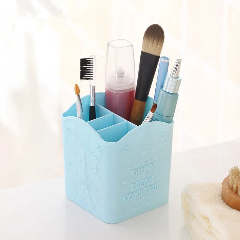 4 отсека держатель кисти для макияжа портативный пустой пластиковый щетки