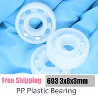 pp 693 plastic bearing 383 mm 2pcs corrosion resistant no rust non magnetic glass balls plastic ball bearings