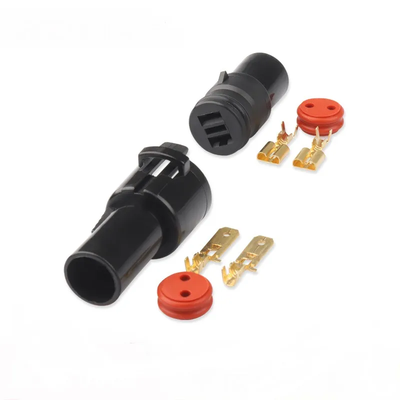

100Sets 2Pin Waterproof 6180-2541 6189-027 6.3mm Car Electrical Wire Connectors With Terminals