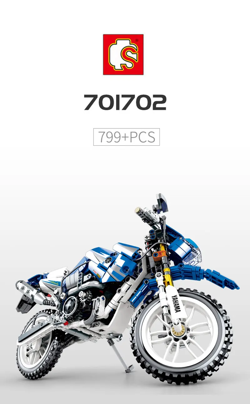 701702 Technic Power Cross страна мотоцикл остров Мэн туристический трофей MOC 709 шт модель