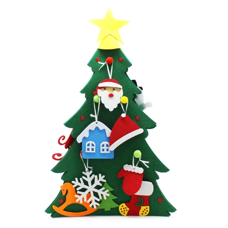 

DIY 3D чувствовал Рождественская елка украшения узоры с Санта-Клаусом детская Подарки на Новый год