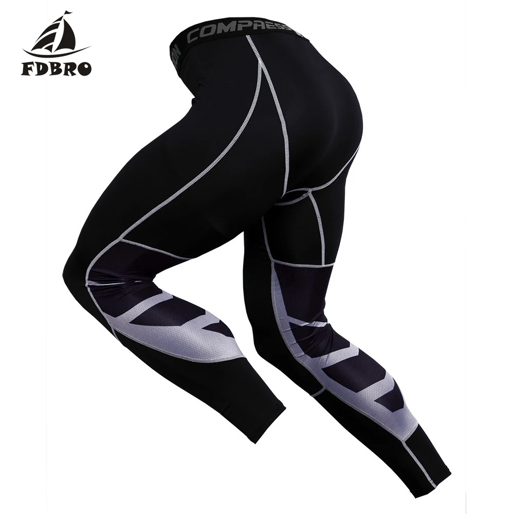 Компрессионные Беговые Брюки FDBRO мужские облегающие спортивные Леггинсы для