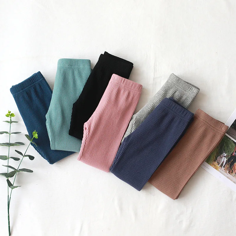 Осенние леггинсы для маленьких девочек повседневные узкие длинные штаны с