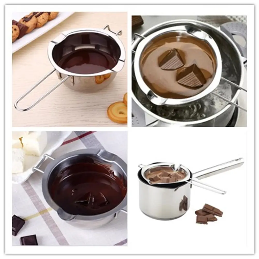 400 мл сковорода серебро Нержавеющая сталь шоколадный плавильный горшок масло