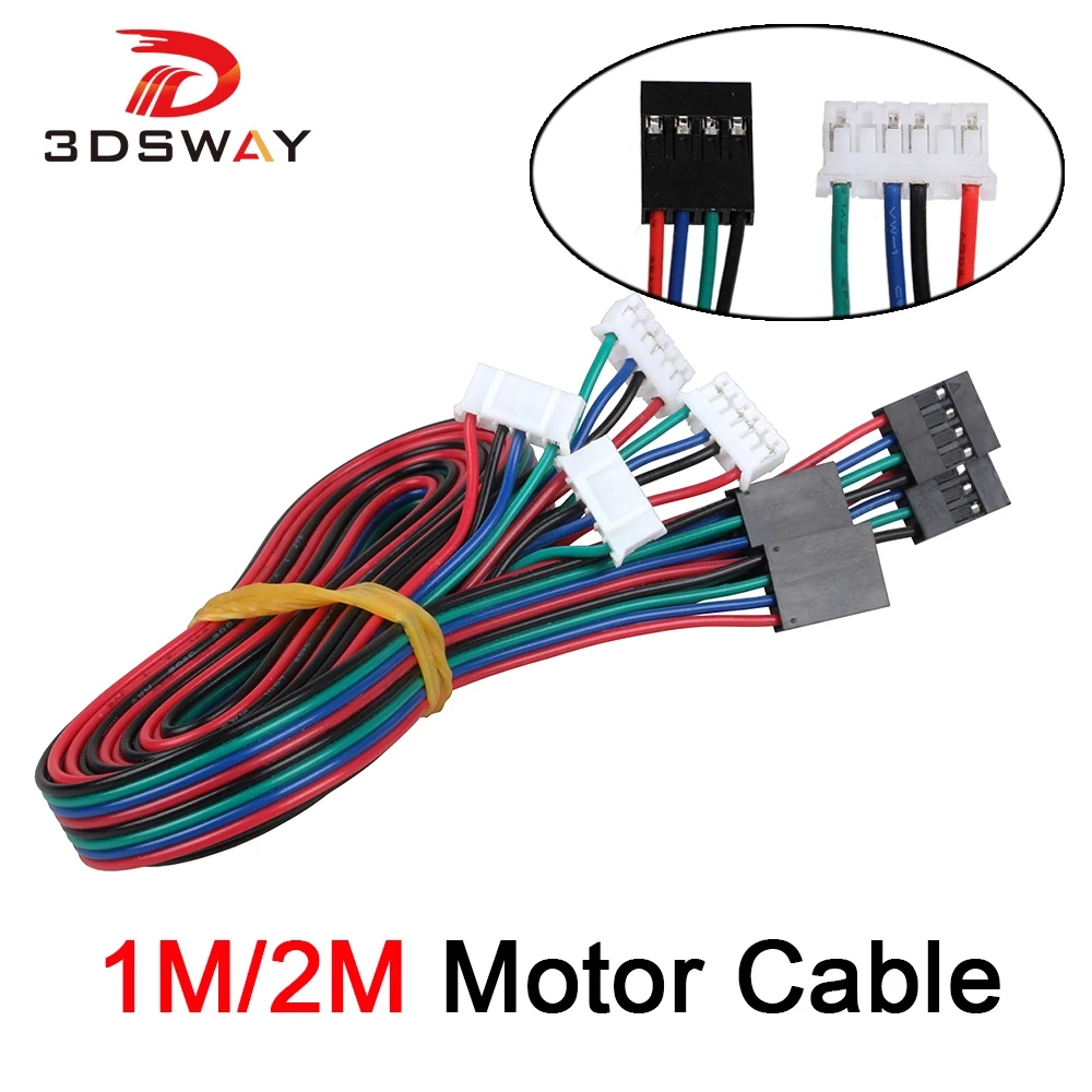 para Impressora 3d Lâminas 1m 2m Linha Dupont 2.54 Pinos a Pinos Motor de Passo Cabo Conector Nema17 Fio de Motor de Passo 3dsway Peças