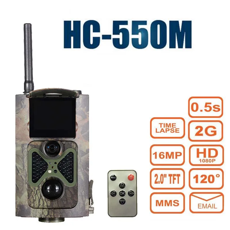 Охотничья камера ночного видения 16 МП 1080P MMS GPRS HC550M инфракрасные фотоловушки для