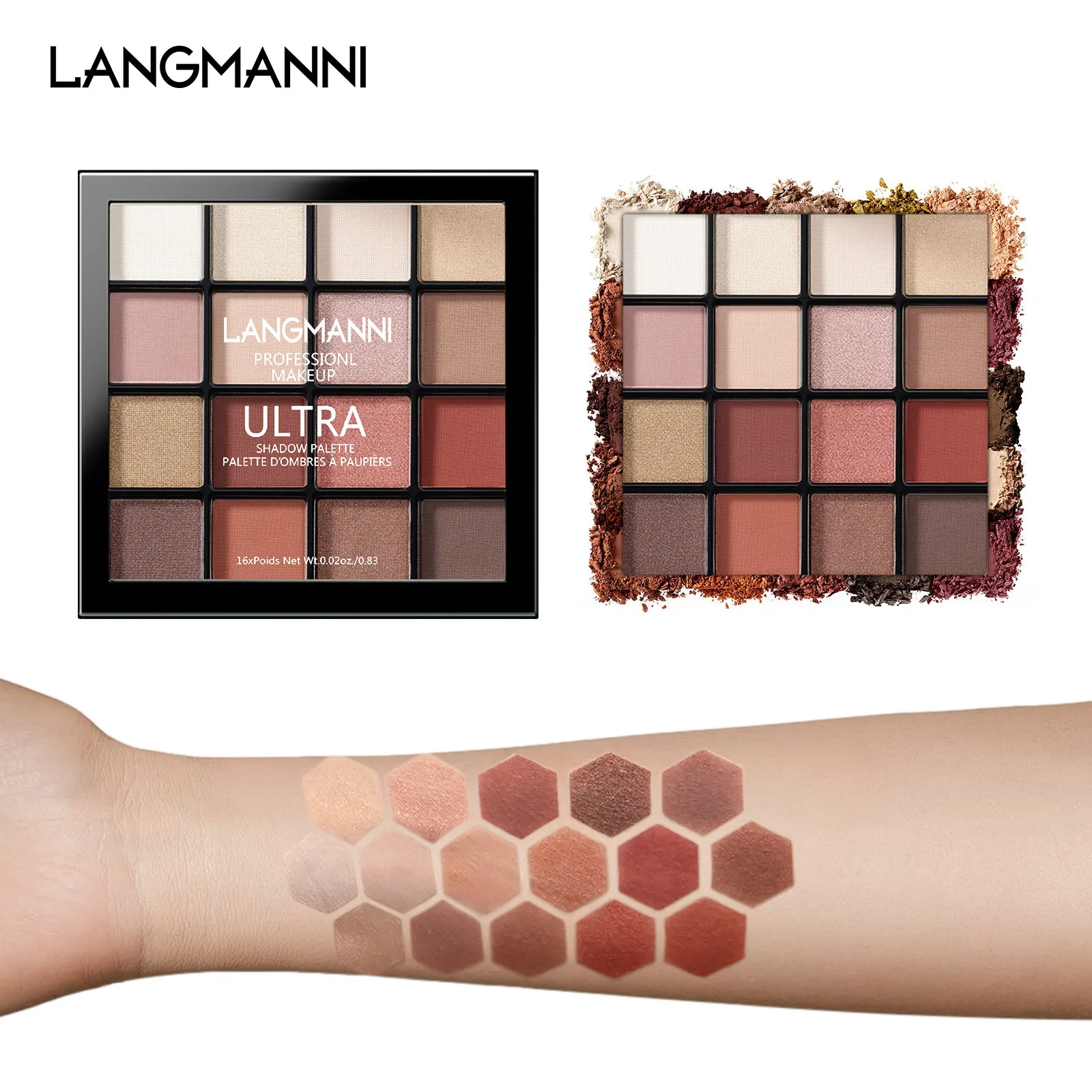 Палитра матовых теней для век 16 цветов блестящие тени водонепроницаемые стойкие