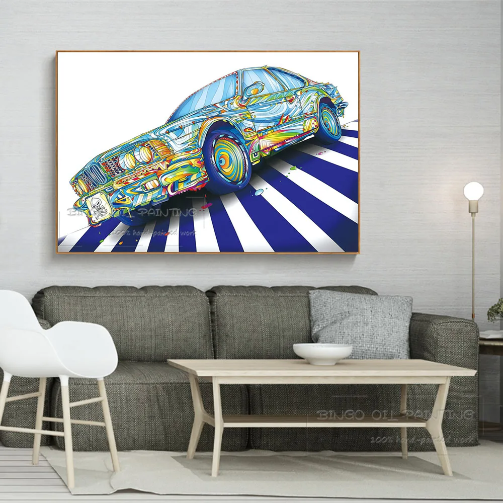 Картина маслом на холсте автомобиль высокие навыки ручная роспись современная