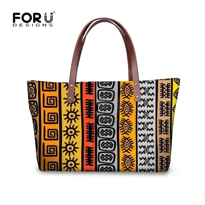T0429AL FORUDESIGNS/2 шт./компл. Для женщин Сумки& кошелек женская кожаная обувь в африканском стиле традиционной печати, сумки с высокой ручкой, для женщин, сумка через плечо, сумка тоут - Цвет: T0429AL