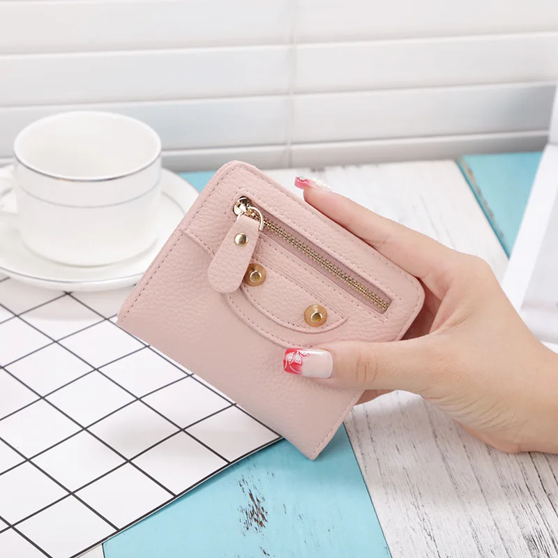 Новый корейский Для женщин кошельки короткий складной сумочка маленькая свежая