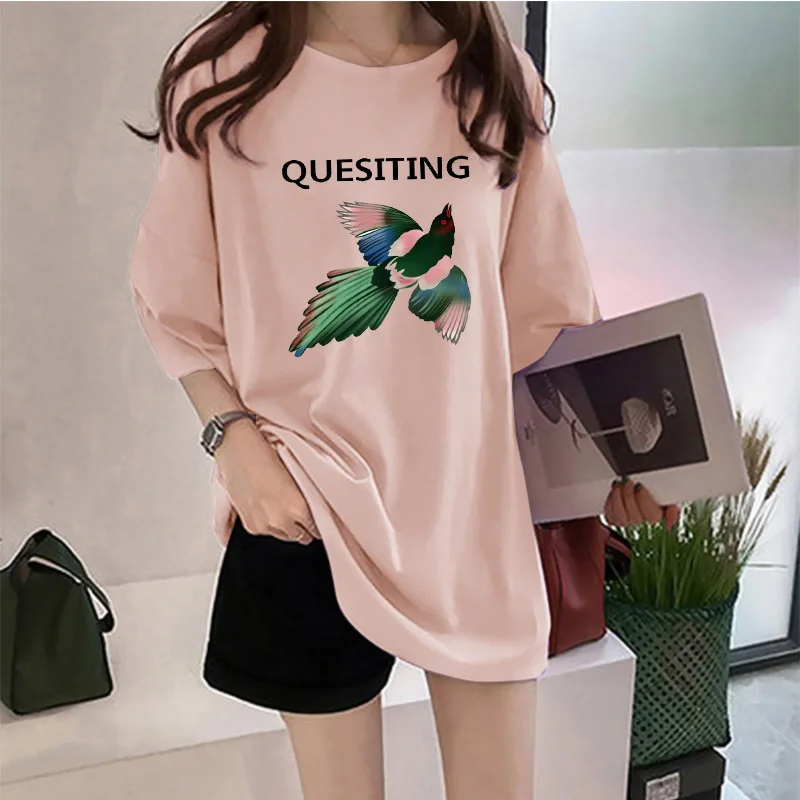 

IEUHIA 2021 New Girls Summer Fashion T-shirt Short Sleeve Loose Casual Animal Print T-shirt Top Oversized T-shirt Woman T-shirt