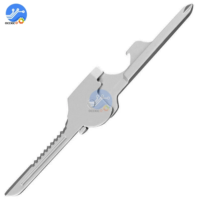6 in1 Stainless Steel Multi Tool Keychain Utiliity Camping S