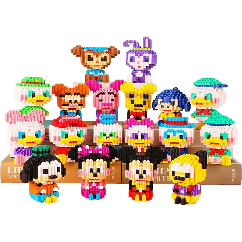 

4 дюйма кавайная анимационная серия Disney периферийная серия Микки Маус Дональд Дак Sanrio аниме серия милые кирпичи для девочек игрушки для дет...