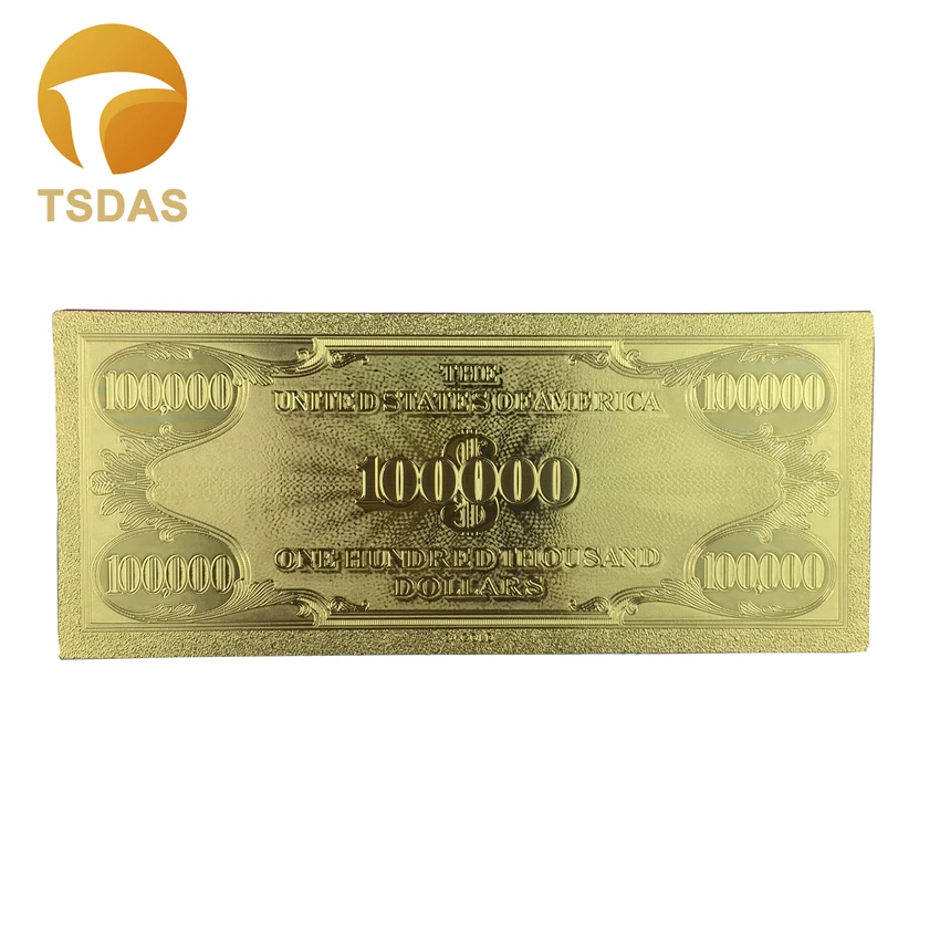 Золотые украшения американские банкноты качественные 100 000 долларовые из золотой