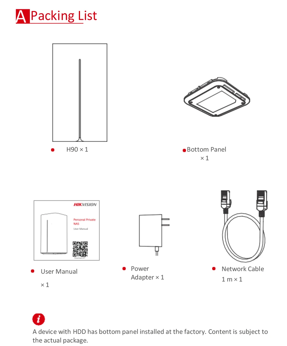 HIKVISON NAS сети-облако хранения мобильного-сеть H90 Смарт USB USB2.0 дистанционной поддержки 2,5 дюймов HDD(не включает Hdd