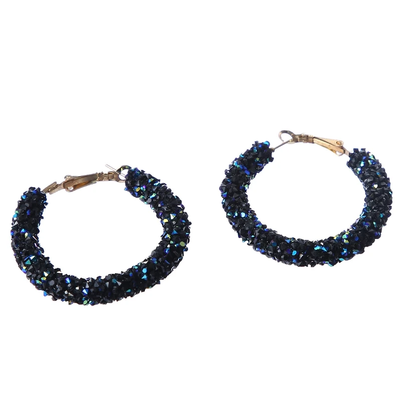 Корейские круглые хрустальные крупные серьги с подвесками для женщин Женские