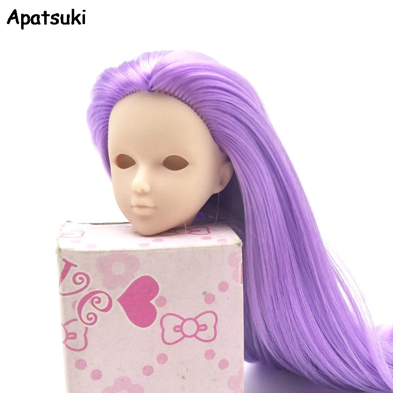 Голова куклы сделай сам с фиолетовыми волосами для кукольного домика Барби
