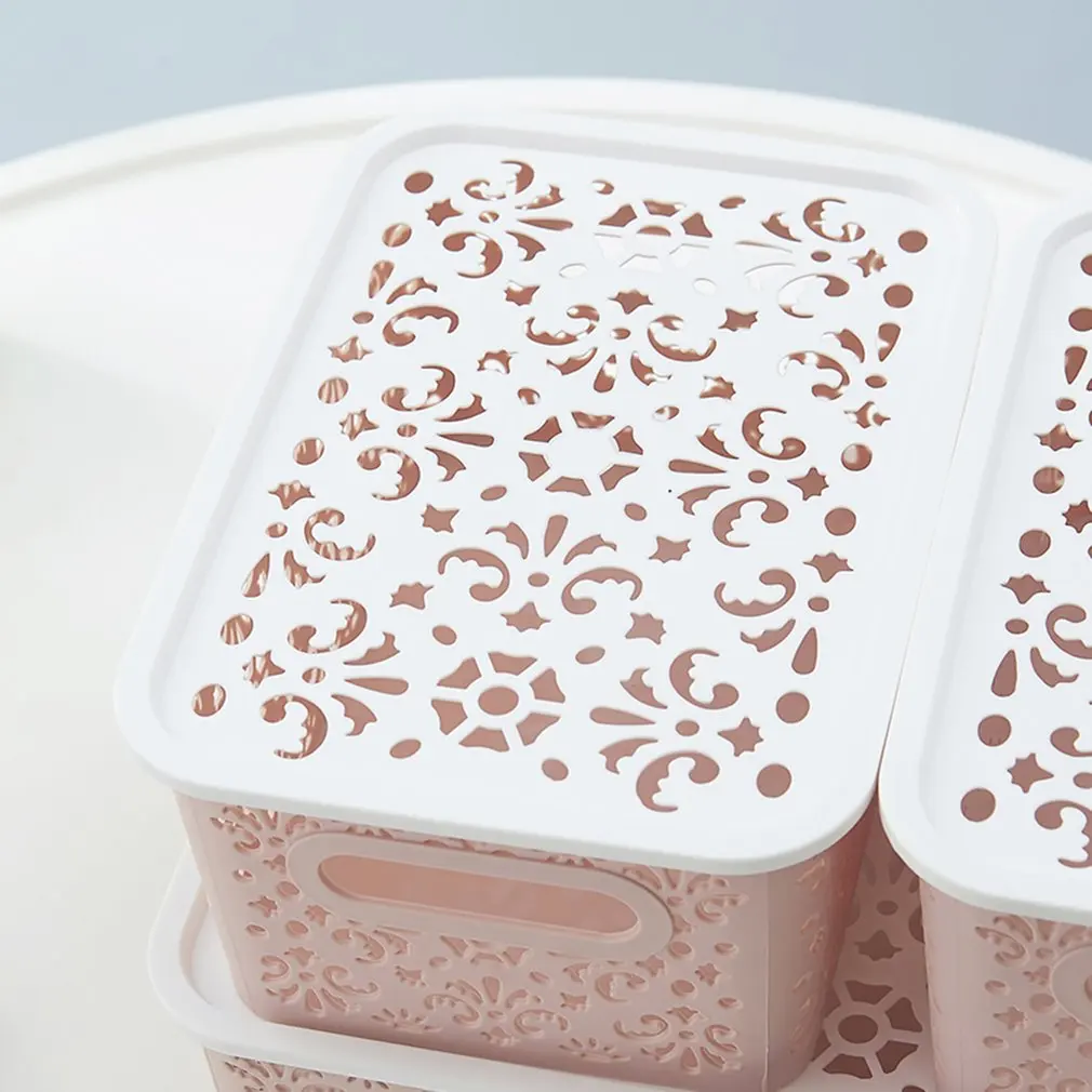 Штабелируемый пластиковый ящик для хранения пустотелая корзина Крышка