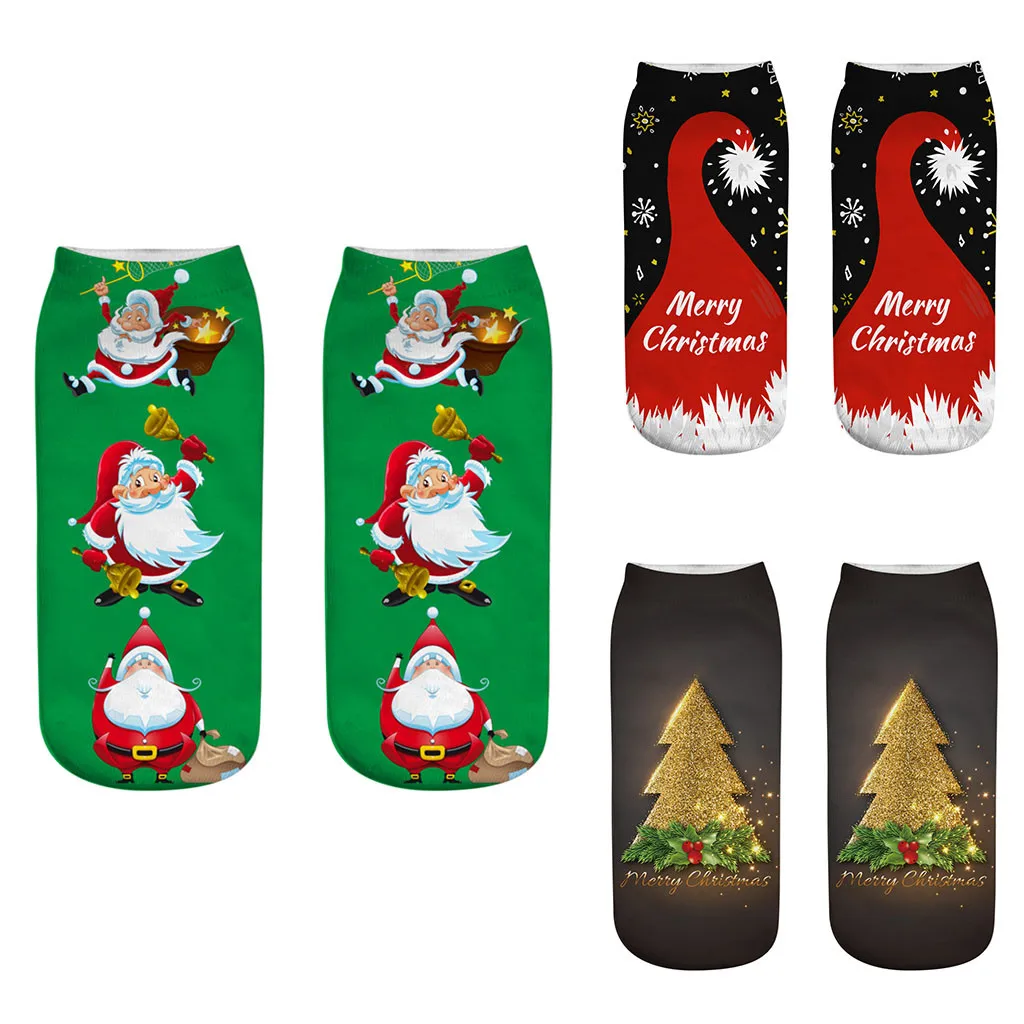 3 пары повседневные рабочие деловые индивидуальные носки 3D Рождественский