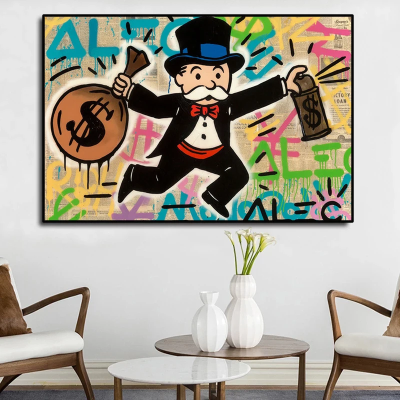 

Modern street graffiti dollars HD printable art prints and posters on canvas for home decor frameless paintings