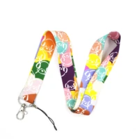 10pcs animal colour cartoon dog keychain lanyard for women keys id badge holder diy hang rope webbing ribbon mobile accessories