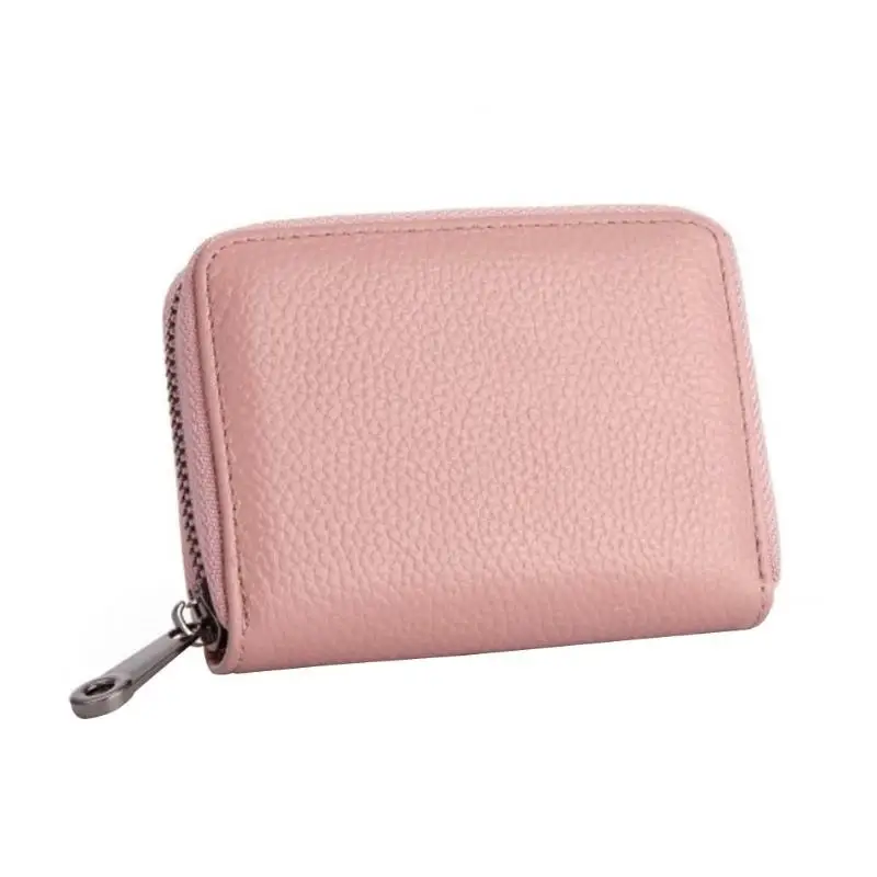 Pink Чехол из искусственной кожи для визиток, визитница, женская сумка для кредитных карт, кошелек для паспорта - Color: Pink
