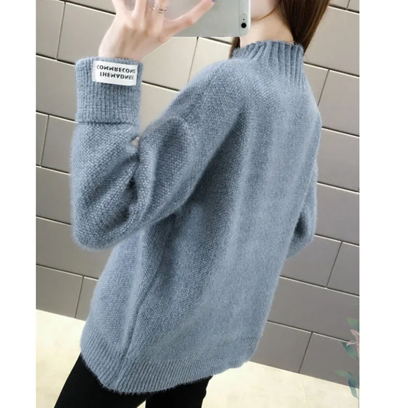 Теплый вязаный свитер для женщин на осень и зиму 2020 Женская водолазка с длинным