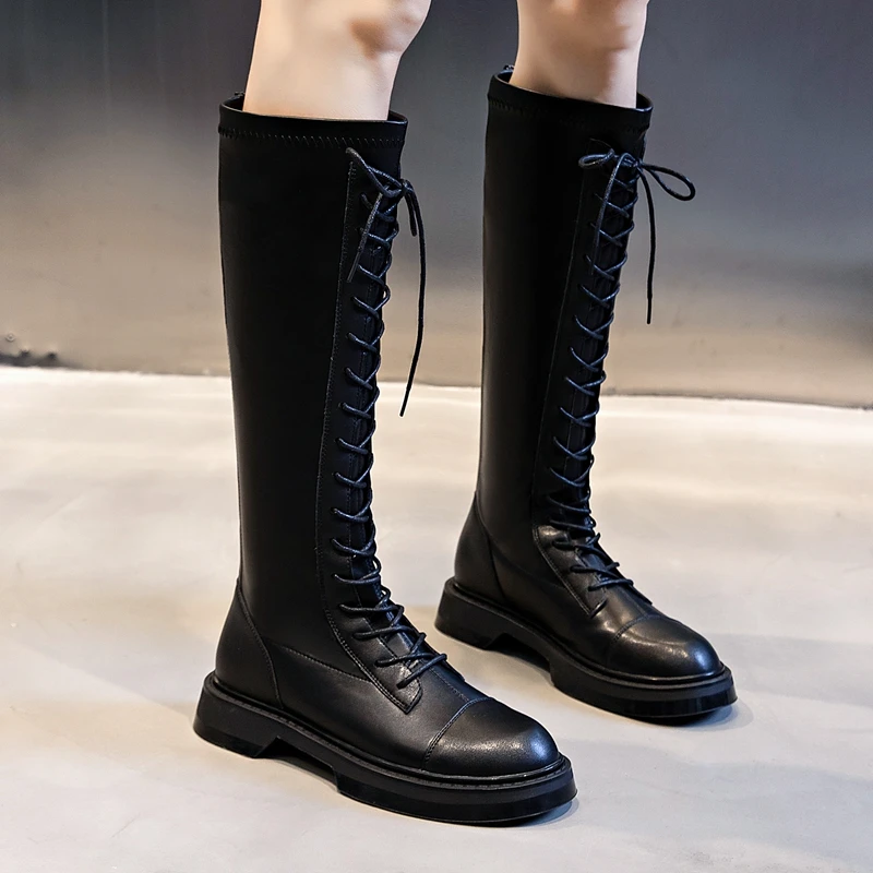 

Boots autumn and winter 2021 new British style retro knight boots women over the knee casual leather women's shoes trend