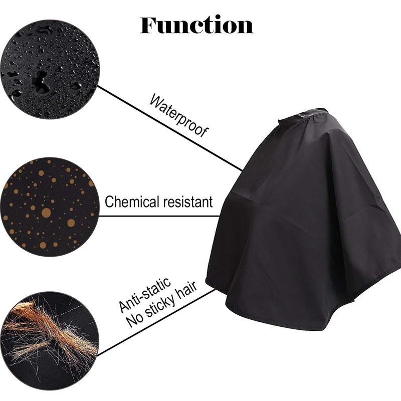 

Professional Hairdressers Gown Adults Haircuts Waterproof Cape with Barber Neck Duster Cleaning Face Hair Brush