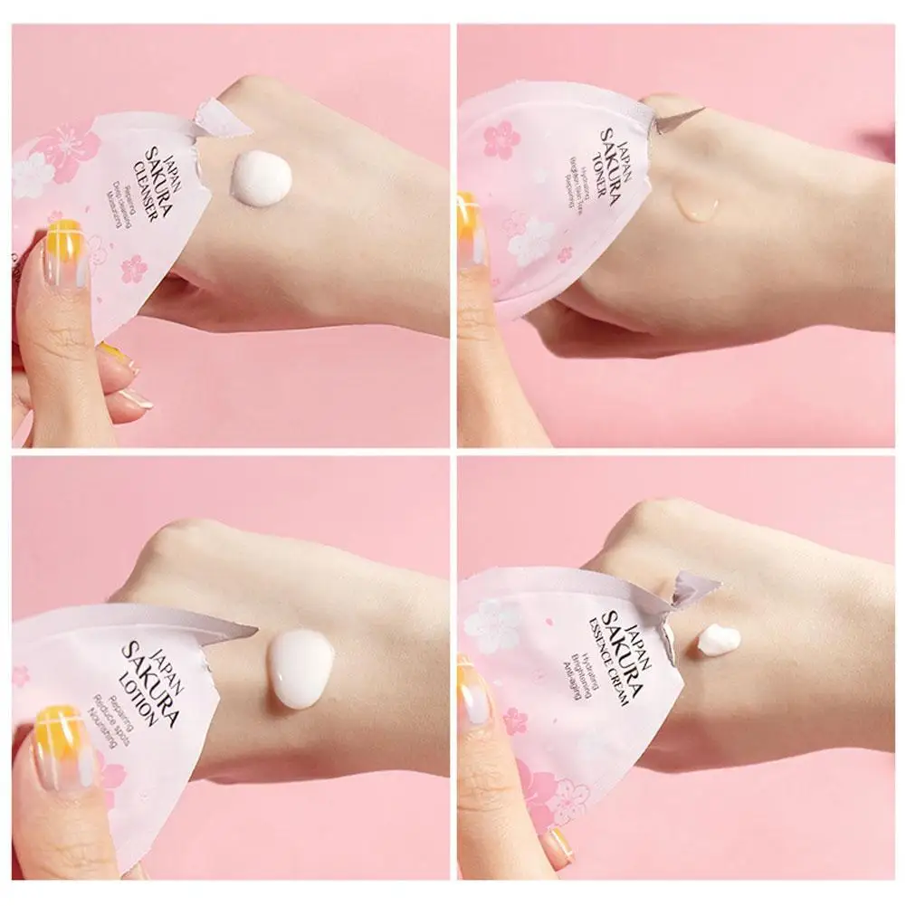 Four-step Skin Care Japanese Cleanser  Moisturizing Toner  Anti-wrinkle Lotion Smooth Anti-acne Cream