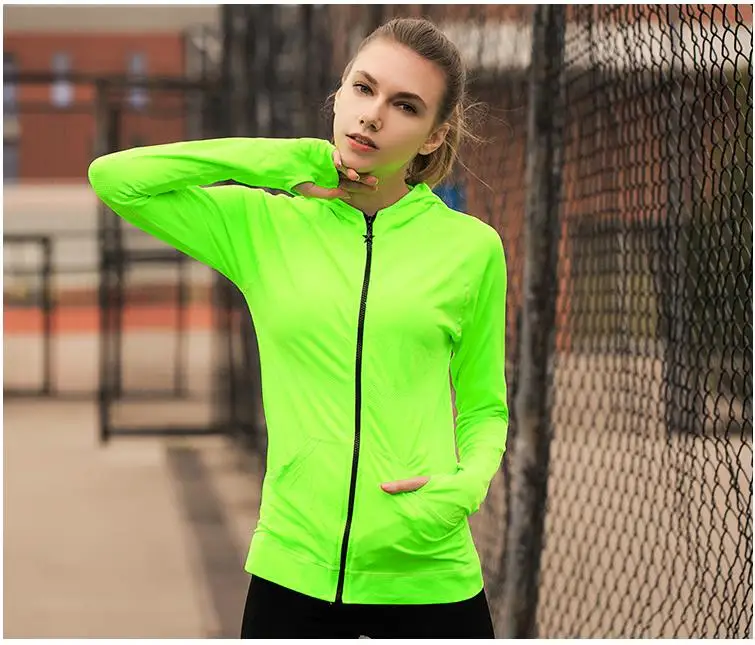 Женская куртка для бега, для йоги, на молнии, пальто с длинным рукавом, женская спортивная куртка, для фитнеса, женские толстовки, Спортивная женская одежда