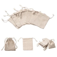 10pcs burlap cotton gift bags packing jewelry drawstring pouches reusable storage organizer wedding christmas candy decoration