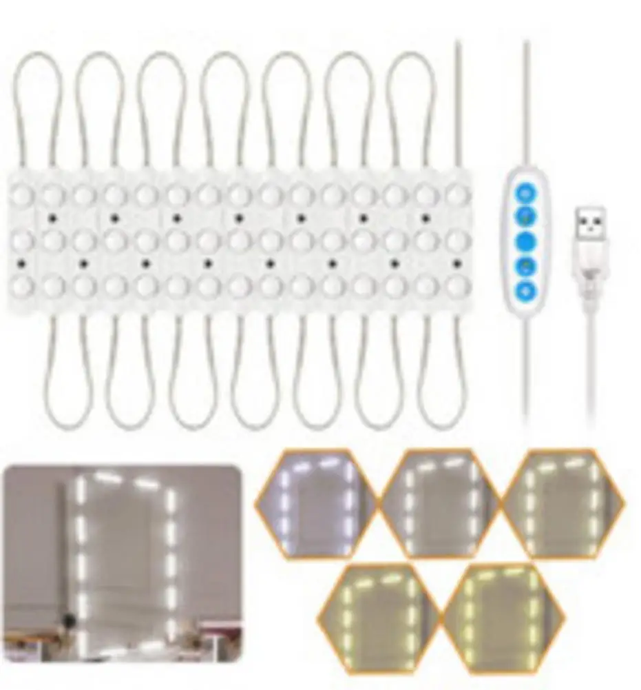 

LED Mirror Light 17ft Vanity Makeup Light Dimmable LED Vanity Lights USB Wall Lamp Dimmable Dressing Table Mirror Lamp