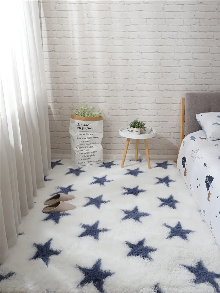 

Nordic Ins Living Room Bedroom Bedside Room Full Carpet Large Area Girl's Heart Bed Bay Window Blanket Floor Mat