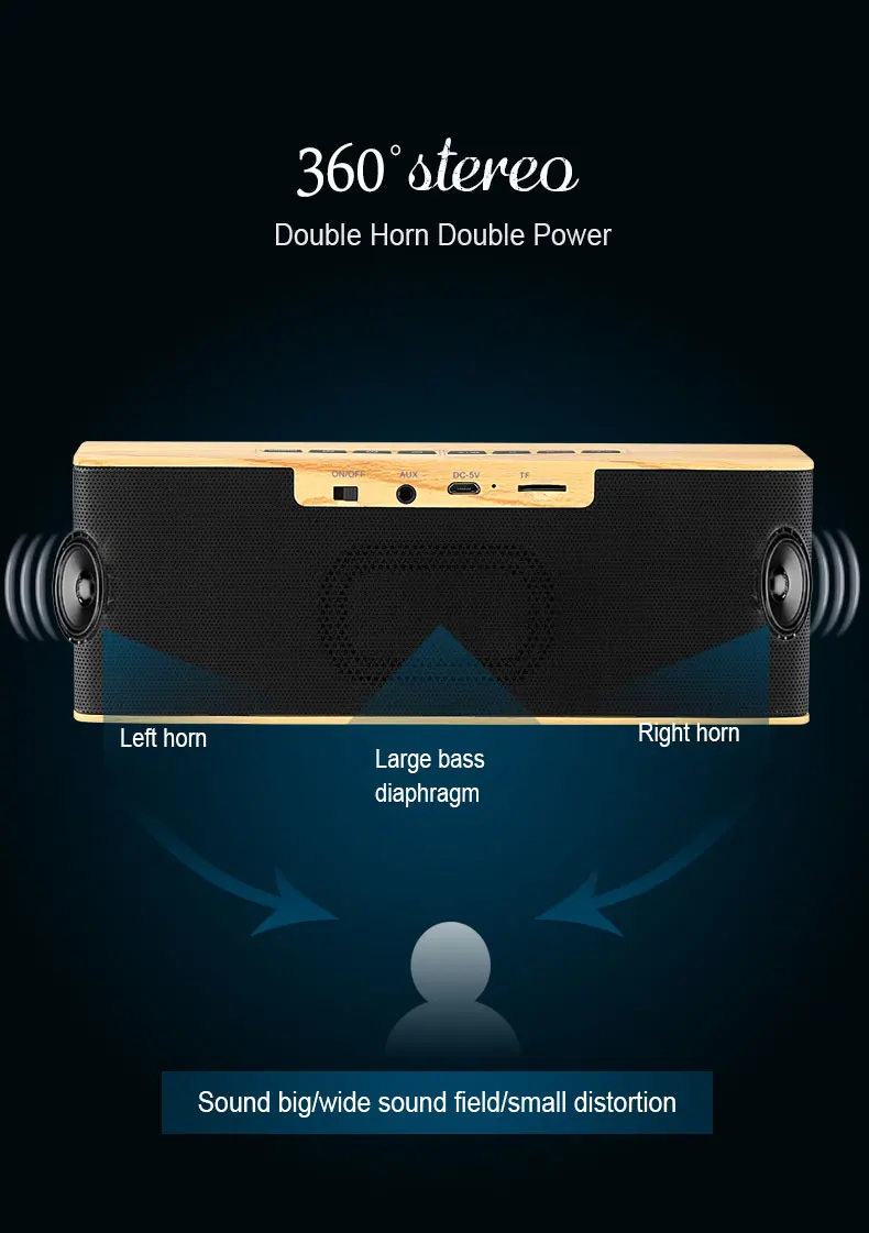 ZAPET динамик портативный Bluetooth динамик беспроводной стерео музыкальный саундбокс со светодиодный дисплеем времени часы будильник громкий динамик