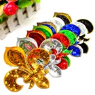 1 шт., аппликация с блестками, золотые нашивки с вышивкой утюгом, 3D цветок лотоса, цветок Лилия, 16,5*14 см