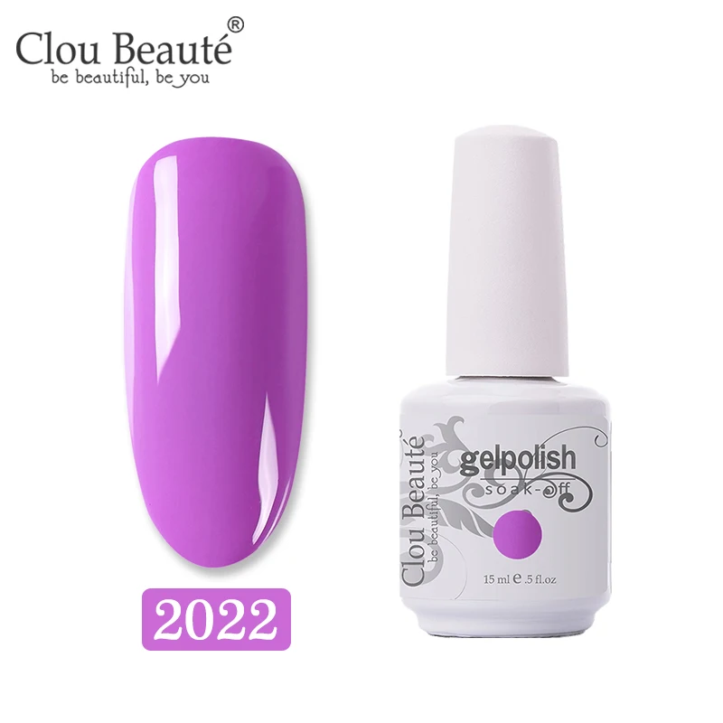 2022 Clou Beaute 15 мл цветной гель-краска УФ-гель для ногтей замачиваемый светодиодный лак для ногтей Гель-лак для ногтей Полупостоянный лак для ногтей - Цвет: 2022