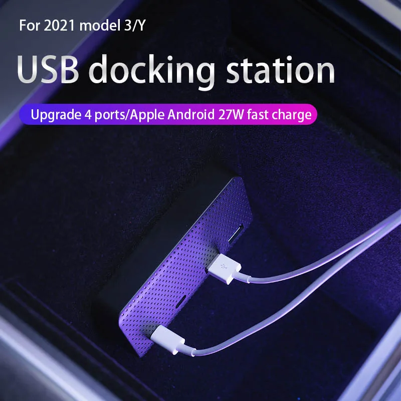 

Автомобильный USB-разветвитель для tesla model 3 2021/ Y, USB-разветвитель, док-станция, максимальная скорость, Внешнее зарядное устройство, автомобиль...