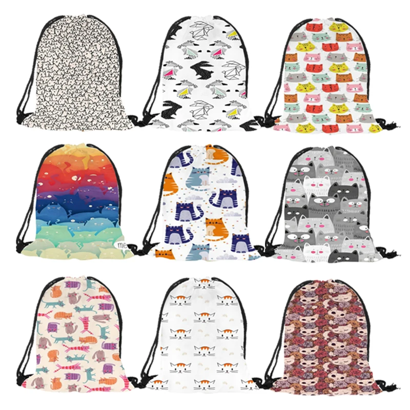 Сумка на плечо с забавным мультяшным котом цветной школьный ранец из мягкого