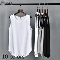 men tanks sleeveless singlet solid loose plus size 5xl fitness bodybuilding fitness tops korean style high quality fashion brand