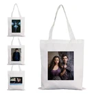 Сумка Дневники вампира, женская сумка-тоут с аниме, Холщовая Сумка, женские сумки с логотипом, дешевые дизайнерские сумочки сумки
