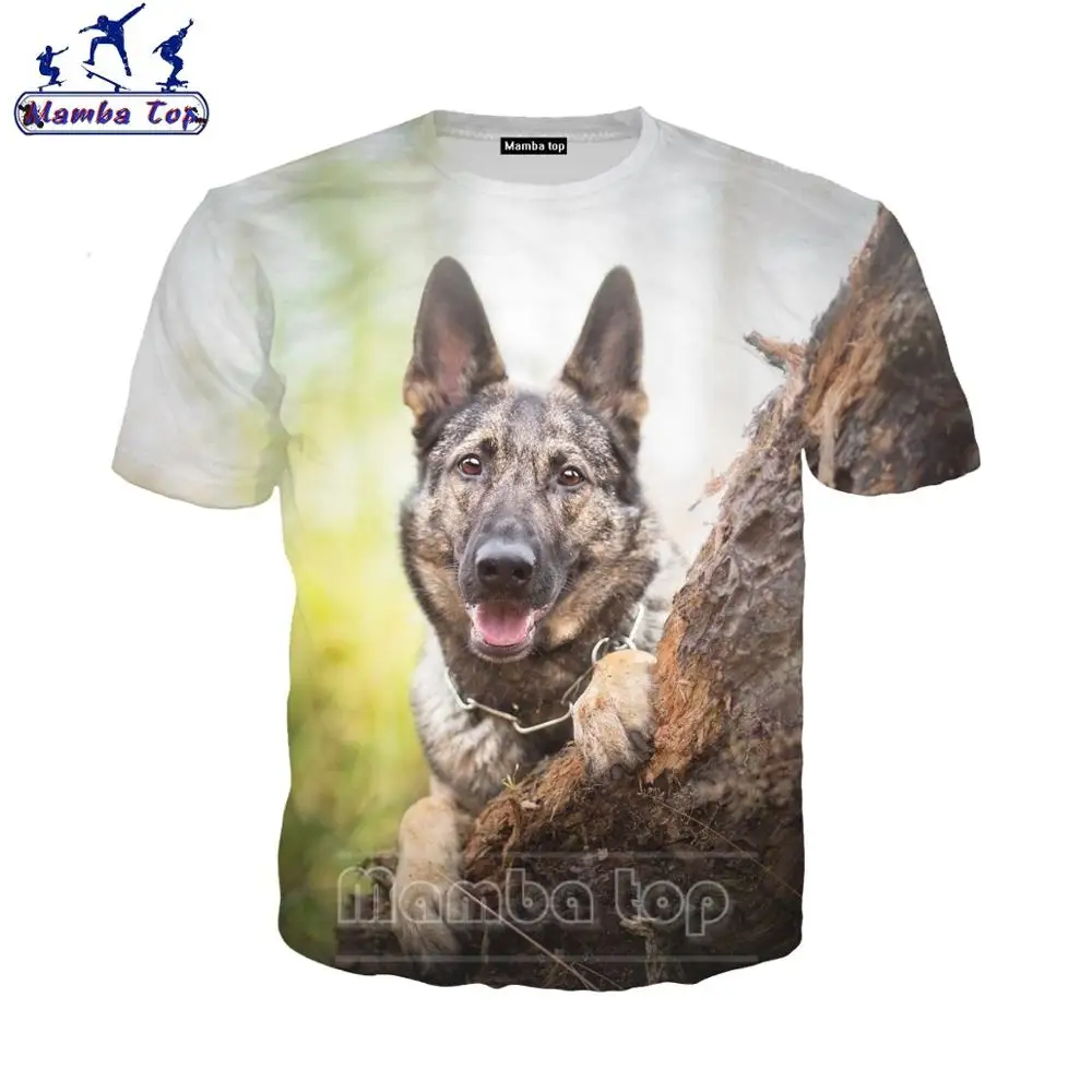 Топ Mamba футболка с 3D-принтом немецкой овчарки мужские футболки изображением