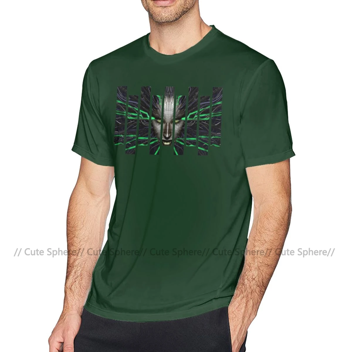 Футболка system Shock, футболка system Shock, футболка из 100 хлопка с коротким рукавом, модная футболка с графикой, большие размеры - Цвет: Dark Green