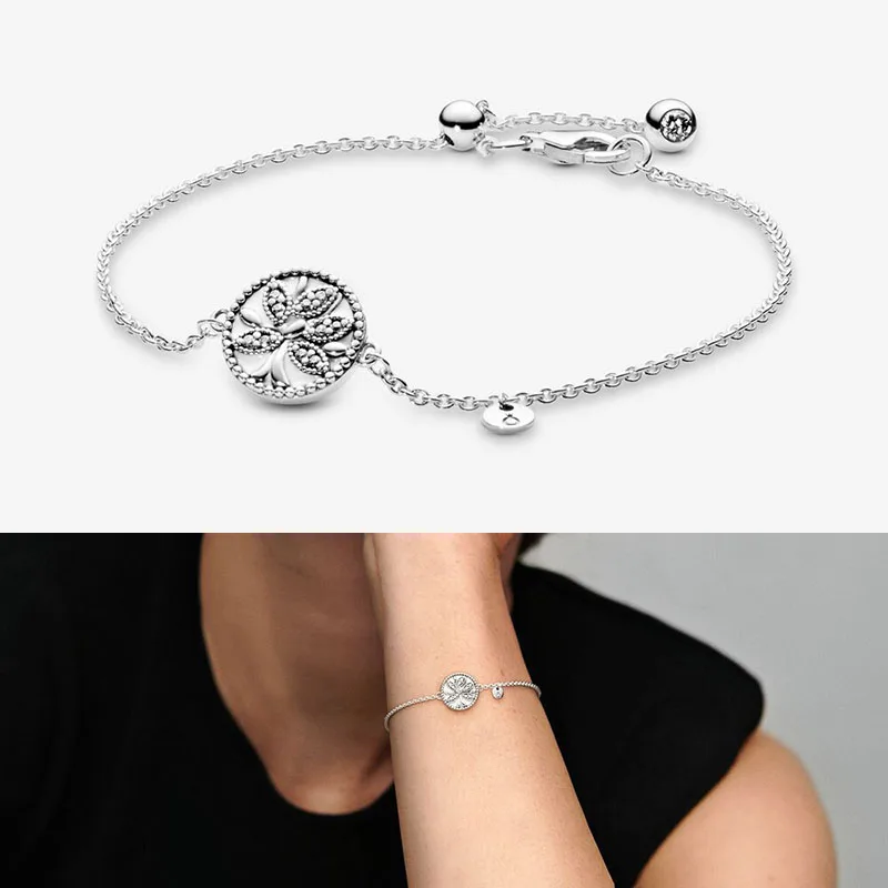 

Hot 925 Sterling Silver Innovative Enamel Life Tree Original Women's Pan Bracelet Suitable For Original Pandora Beads Jewelry